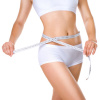 Woman measuring her waistline. Perfect Slim Body